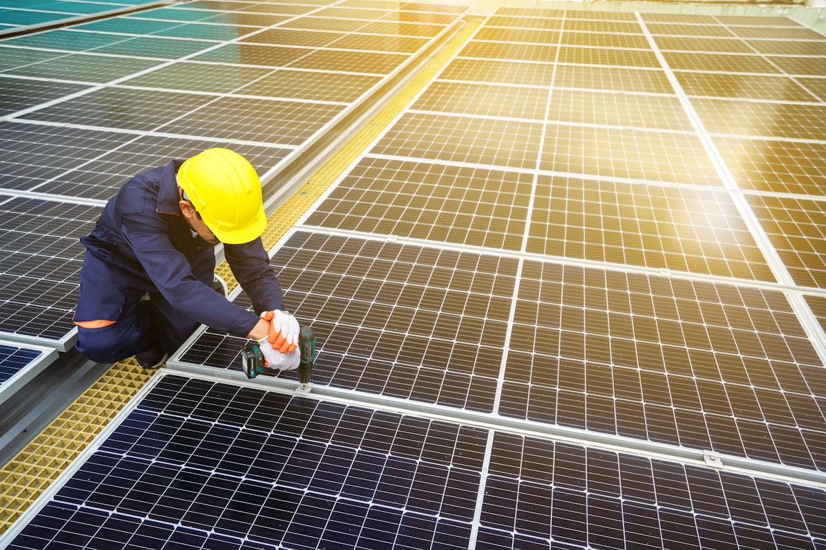 Solar panel installation on residential roof — best solar project management software tracks every install milestone